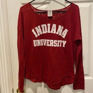 IU sheer long sleeve top